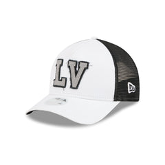 Las Vegas Raiders Optic White Felt Logo Women's 9FORTY M-Crown A-Frame Trucker Hat