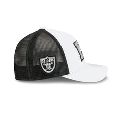 Las Vegas Raiders Optic White Felt Logo Women's 9FORTY M-Crown A-Frame Trucker Hat