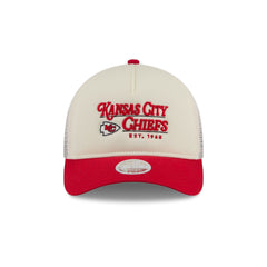 Kansas City Chiefs Retro Chrome Women's White 9FORTY M-Crown A-Frame Trucker Hat