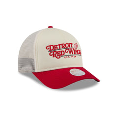 Detroit Red Wings Retro Chrome Women's White 9FORTY M-Crown A-Frame Trucker Hat