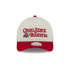 Ohio State Buckeyes Retro Chrome Women's White 9FORTY M-Crown A-Frame Trucker Hat