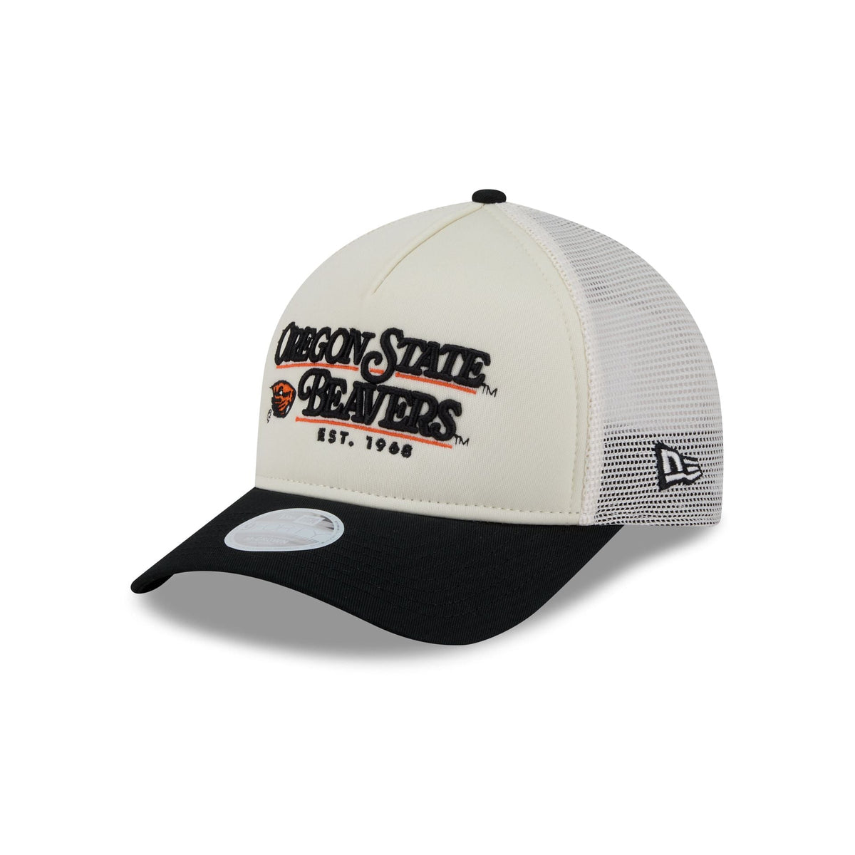 Oregon State Beavers Retro Chrome Women's White 9FORTY M-Crown A-Frame Trucker Hat