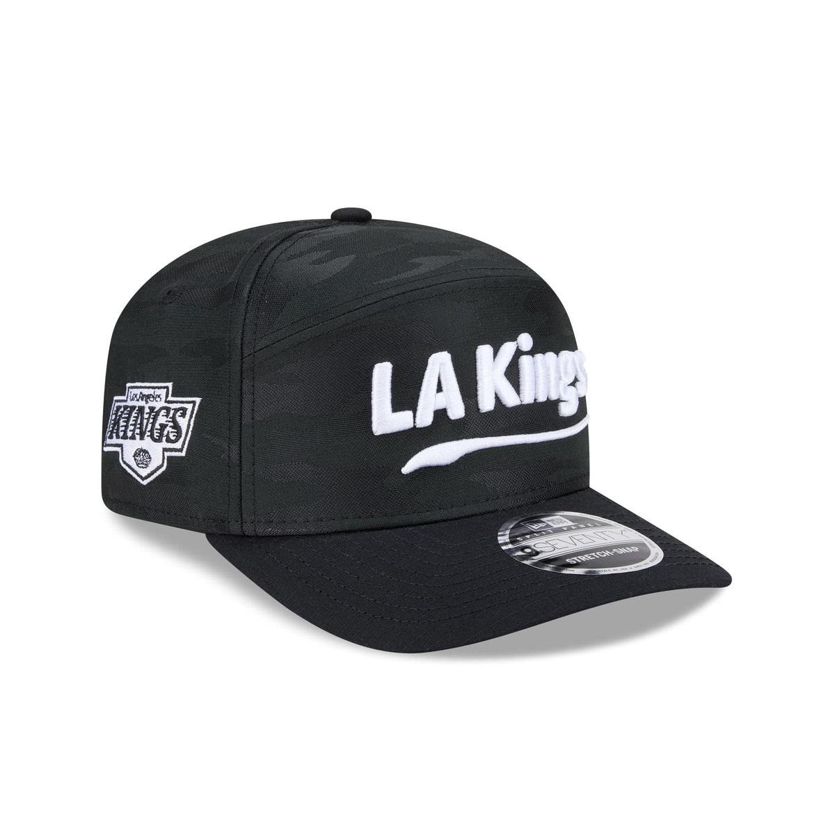 Los Angeles Kings Black Camo Split Panel 9SEVENTY Stretch-Snap Hat