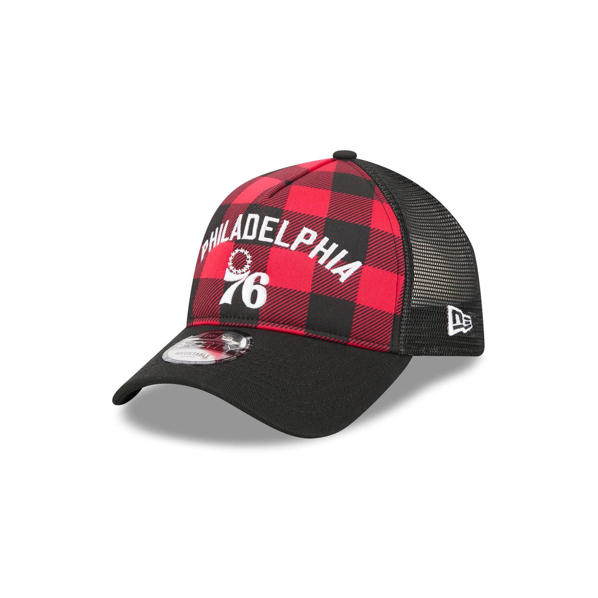 Philadelphia 76ers Evergreen Check 9FORTY A-Frame Trucker Hat