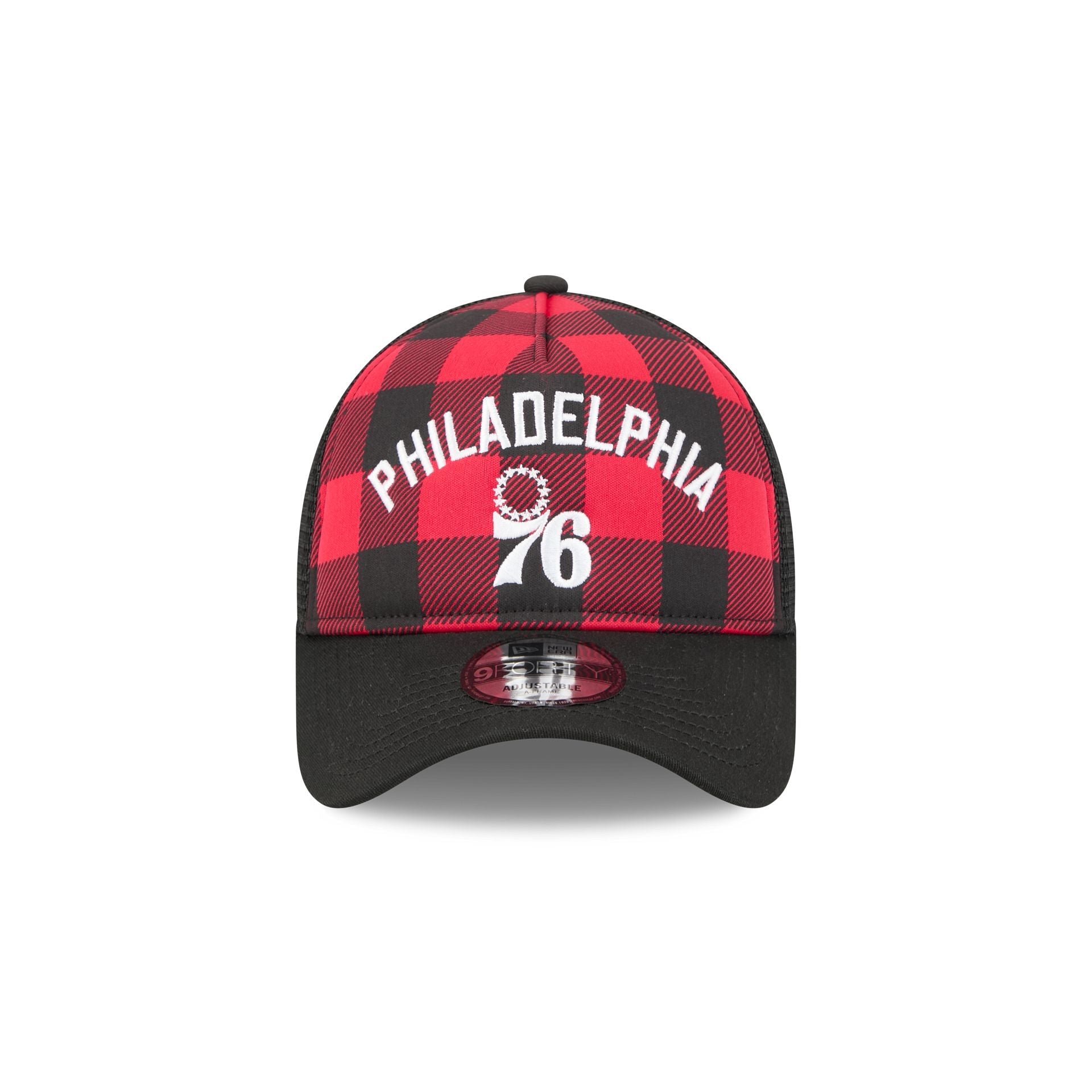 Philadelphia 76ers Evergreen Check 9FORTY A-Frame Trucker Hat