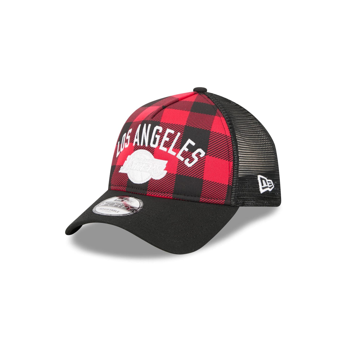 Los Angeles Lakers Evergreen Check 9FORTY A-Frame Trucker Hat