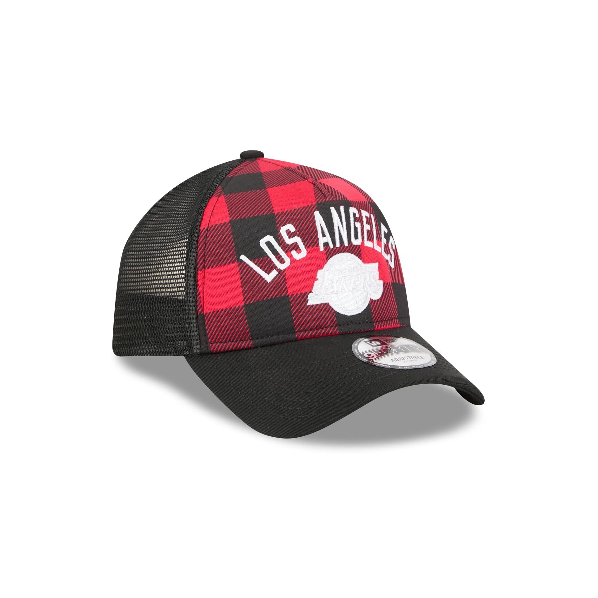 Los Angeles Lakers Evergreen Check 9FORTY A-Frame Trucker Hat