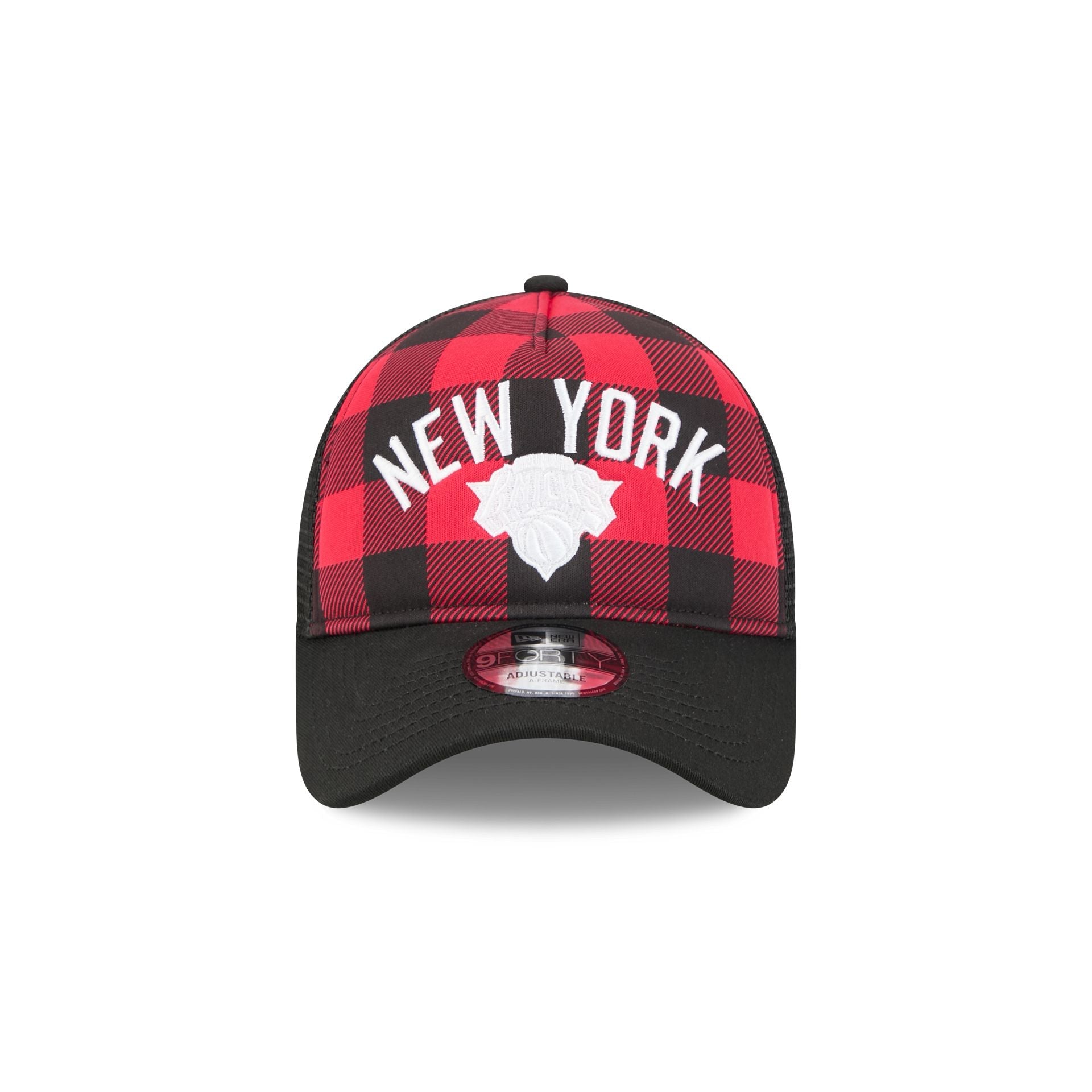 New York Knicks Evergreen Check 9FORTY A-Frame Trucker Hat