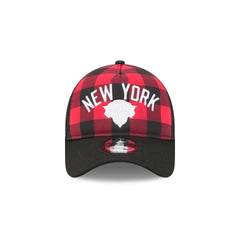 New York Knicks Evergreen Check 9FORTY A-Frame Trucker Hat