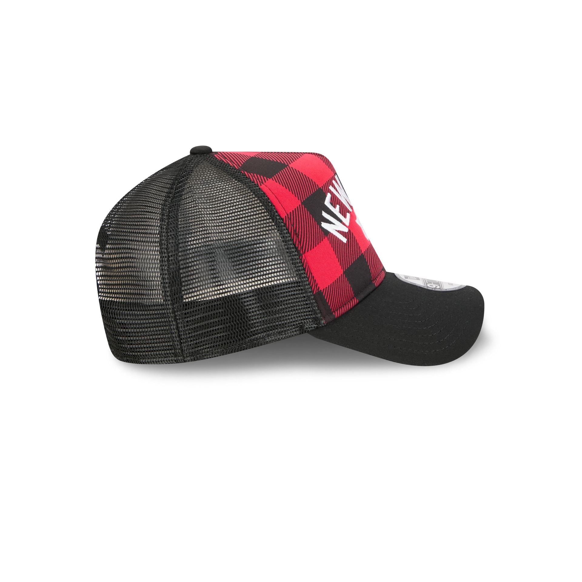 New York Knicks Evergreen Check 9FORTY A-Frame Trucker Hat