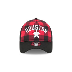 Houston Astros Evergreen Check 9FORTY A-Frame Trucker Hat