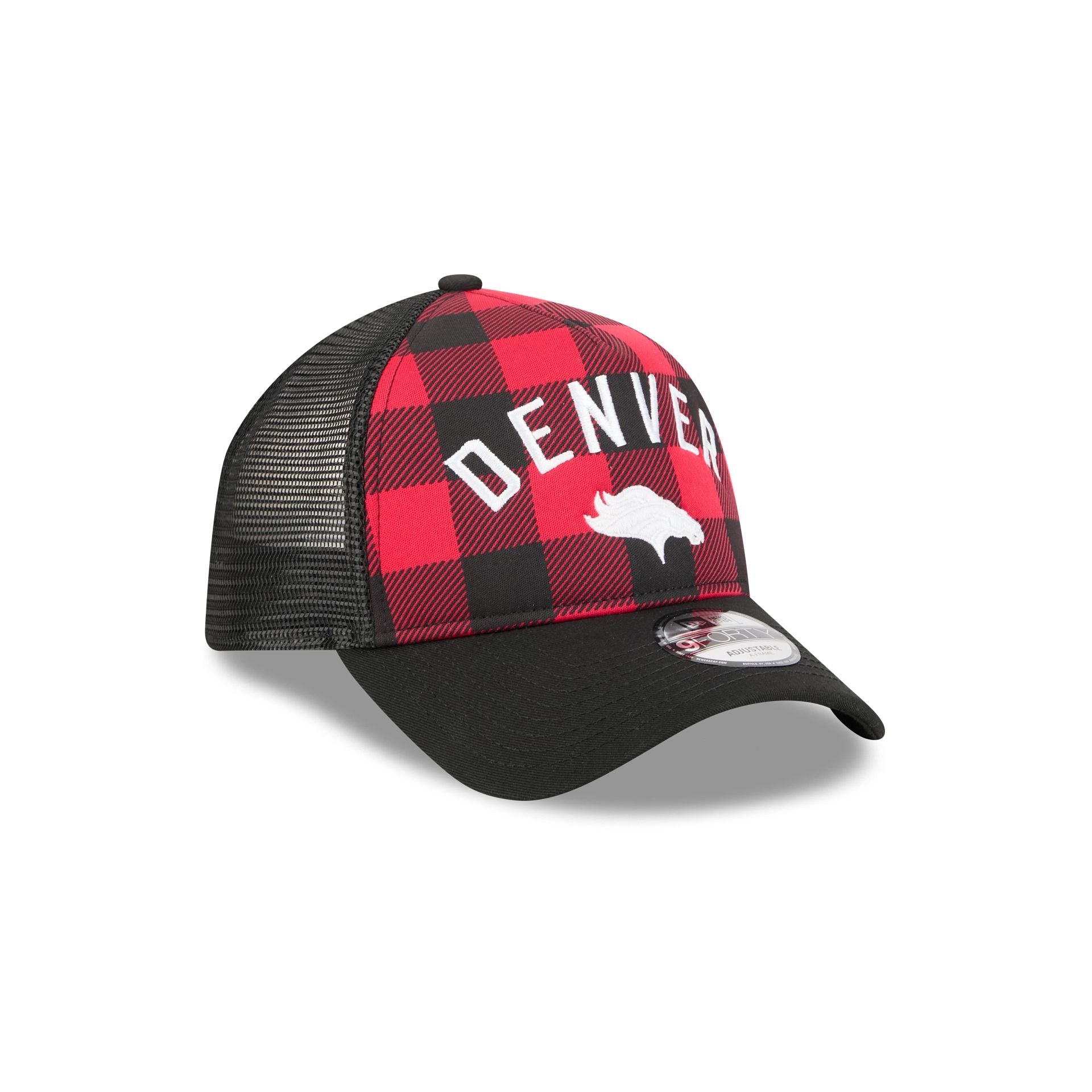 Denver Broncos Evergreen Check 9FORTY A-Frame Trucker Hat