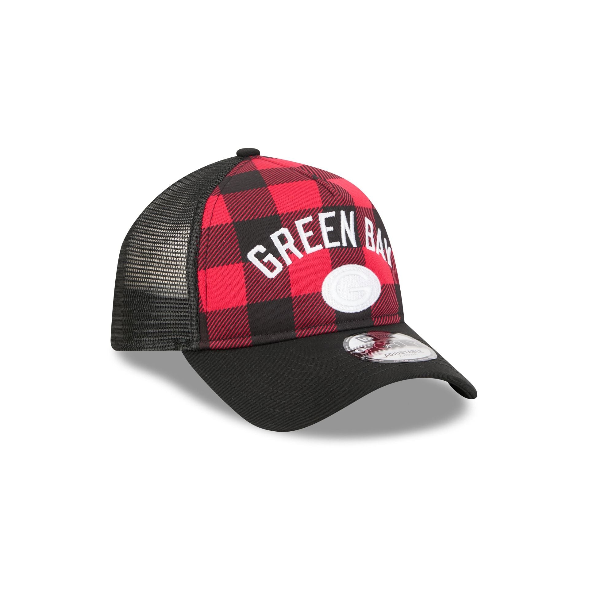 Green Bay Packers Evergreen Check 9FORTY A-Frame Trucker Hat