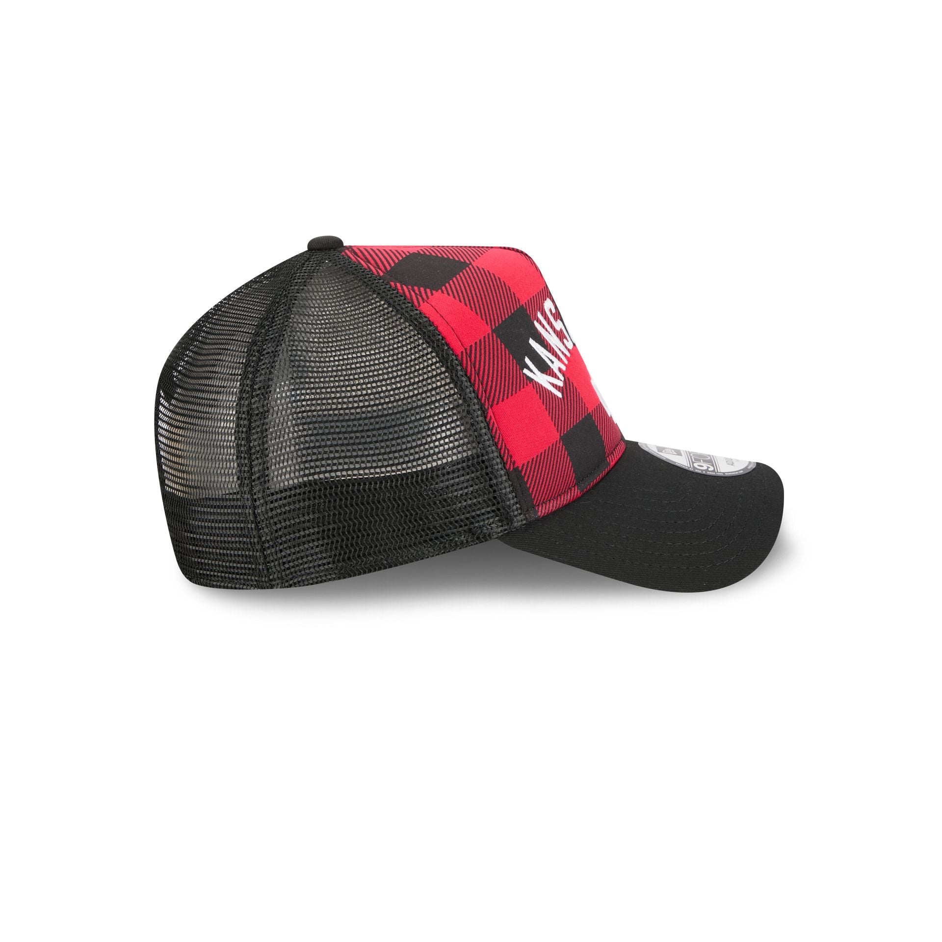 Kansas City Chiefs Evergreen Check 9FORTY A-Frame Trucker Hat