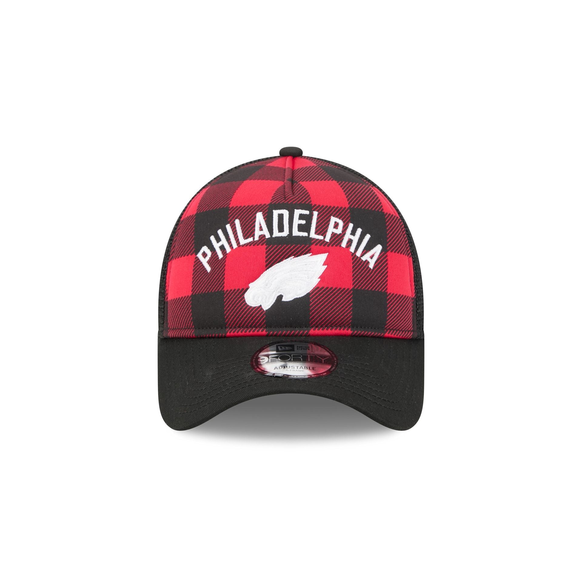 Philadelphia Eagles Evergreen Check 9FORTY A-Frame Trucker Hat