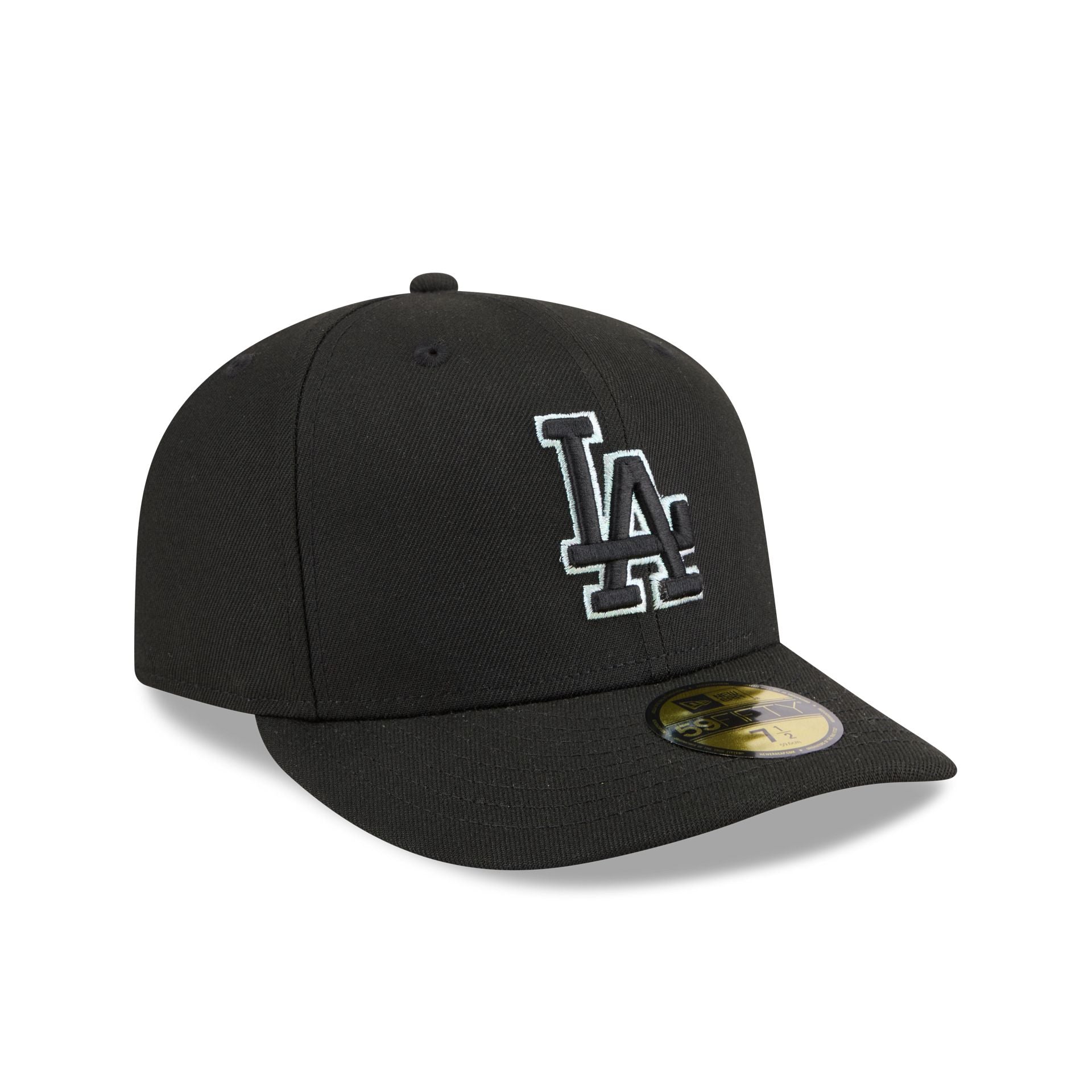 Los Angeles Dodgers Black Pre-Curve 59FIFTY Fitted Hat
