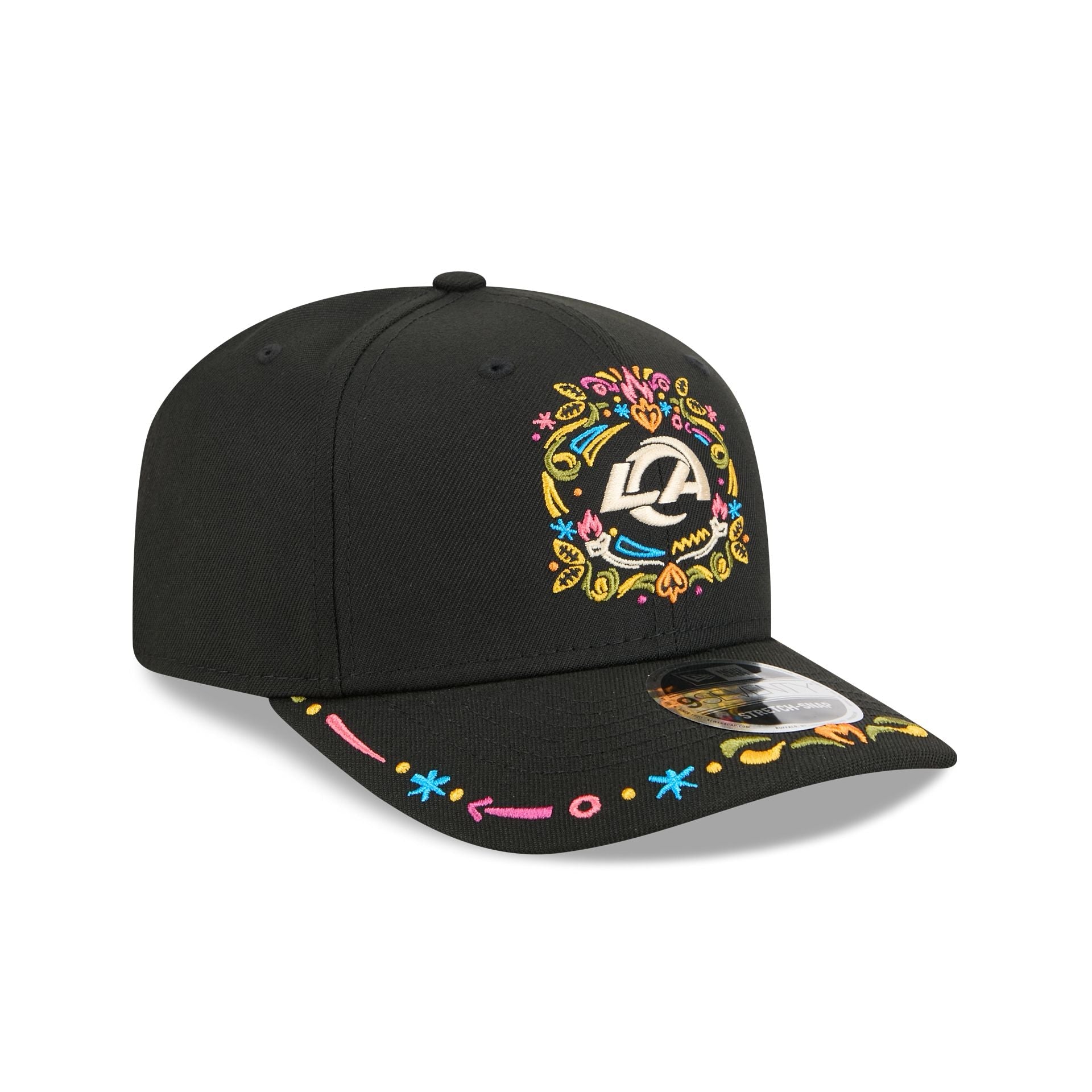 Los Angeles Rams Black Color Pop 9SEVENTY Stretch-Snap Hat