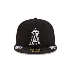 Los Angeles Angels Script Black and White 59FIFTY Fitted Hat
