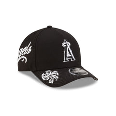 Los Angeles Angels Script Black and White 9FORTY M-Crown A-Frame Snapback Hat