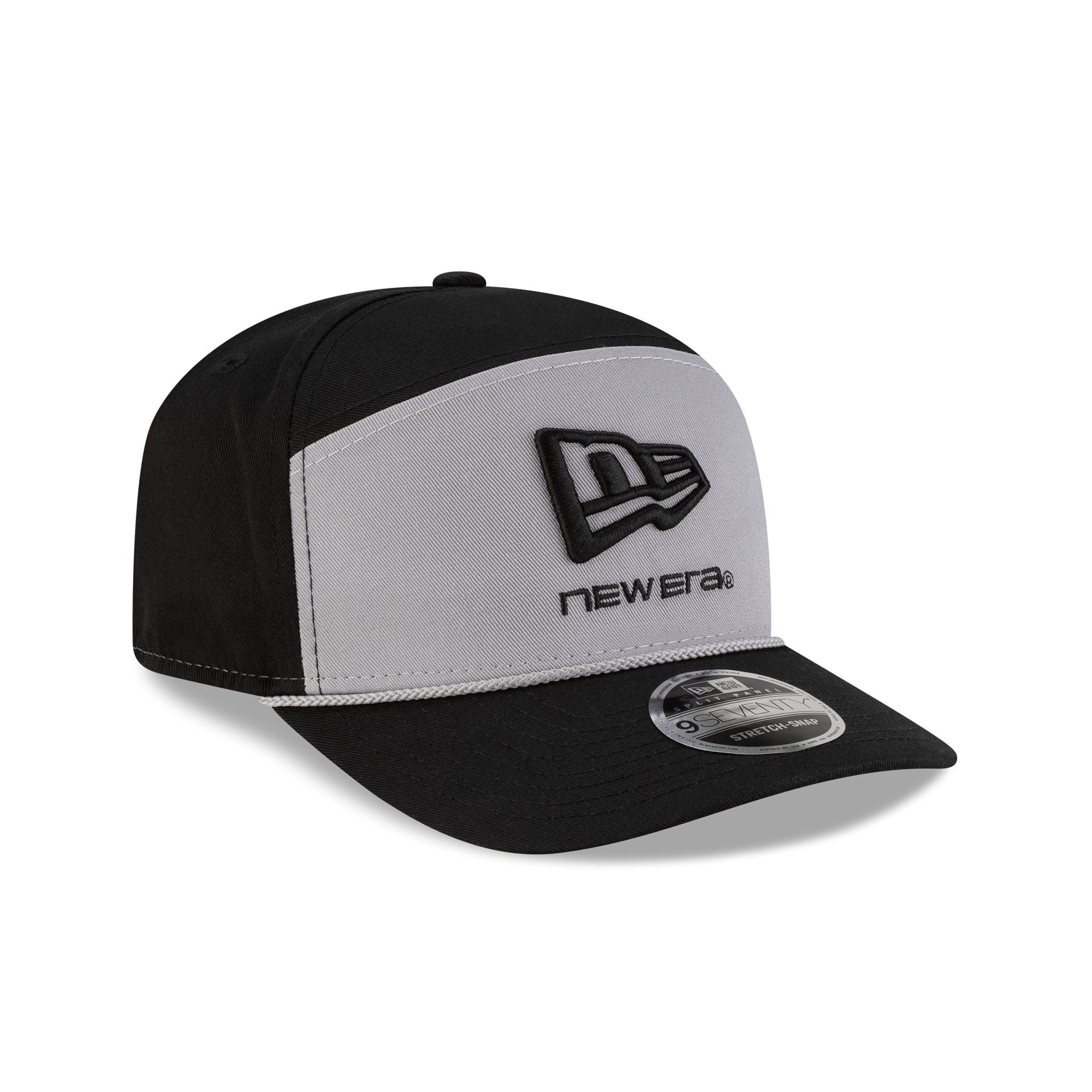 New Era Cap Gray Split Panel 9SEVENTY Stretch-Snap Hat