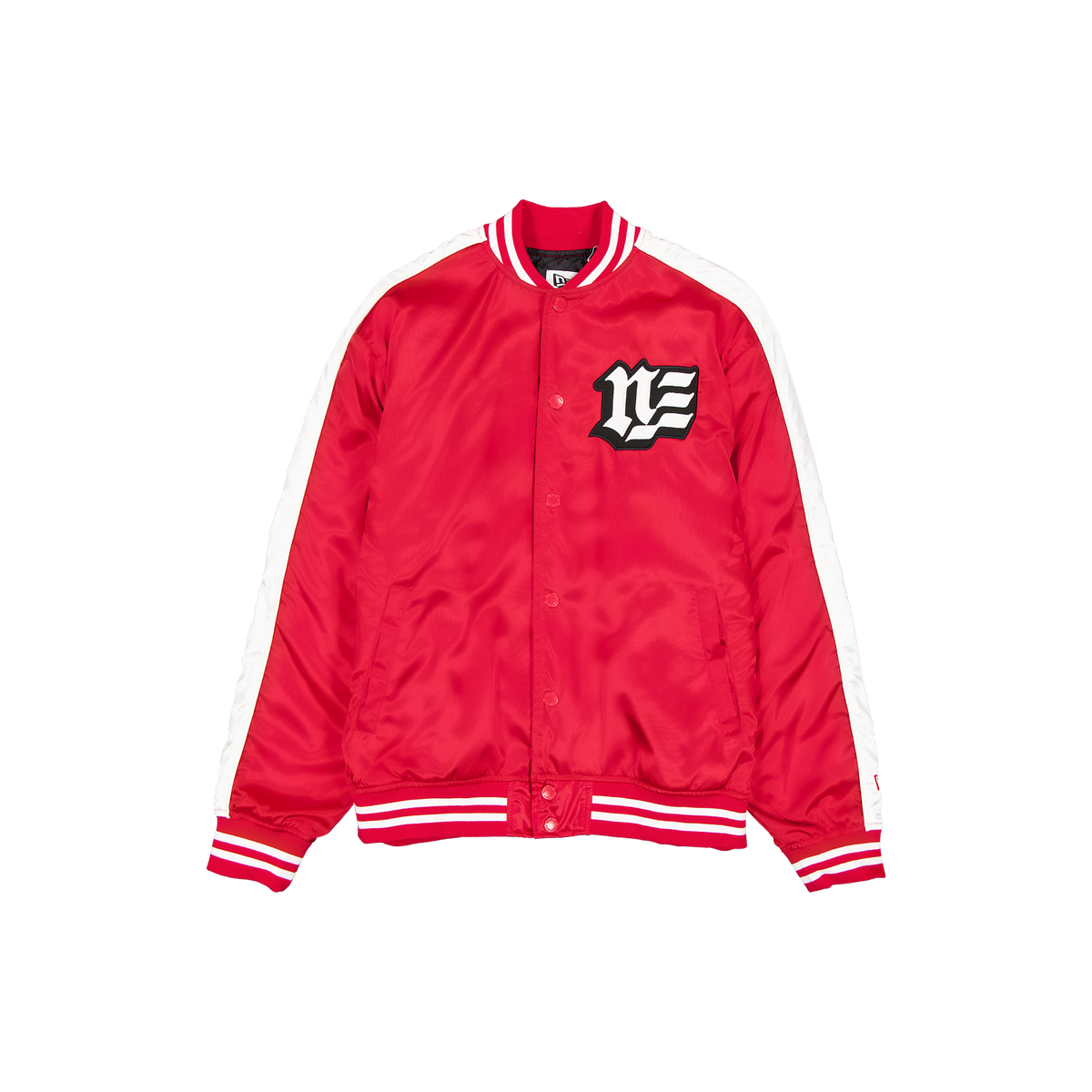 New Era Branded Front Door Red Souvenir Satin Jacket