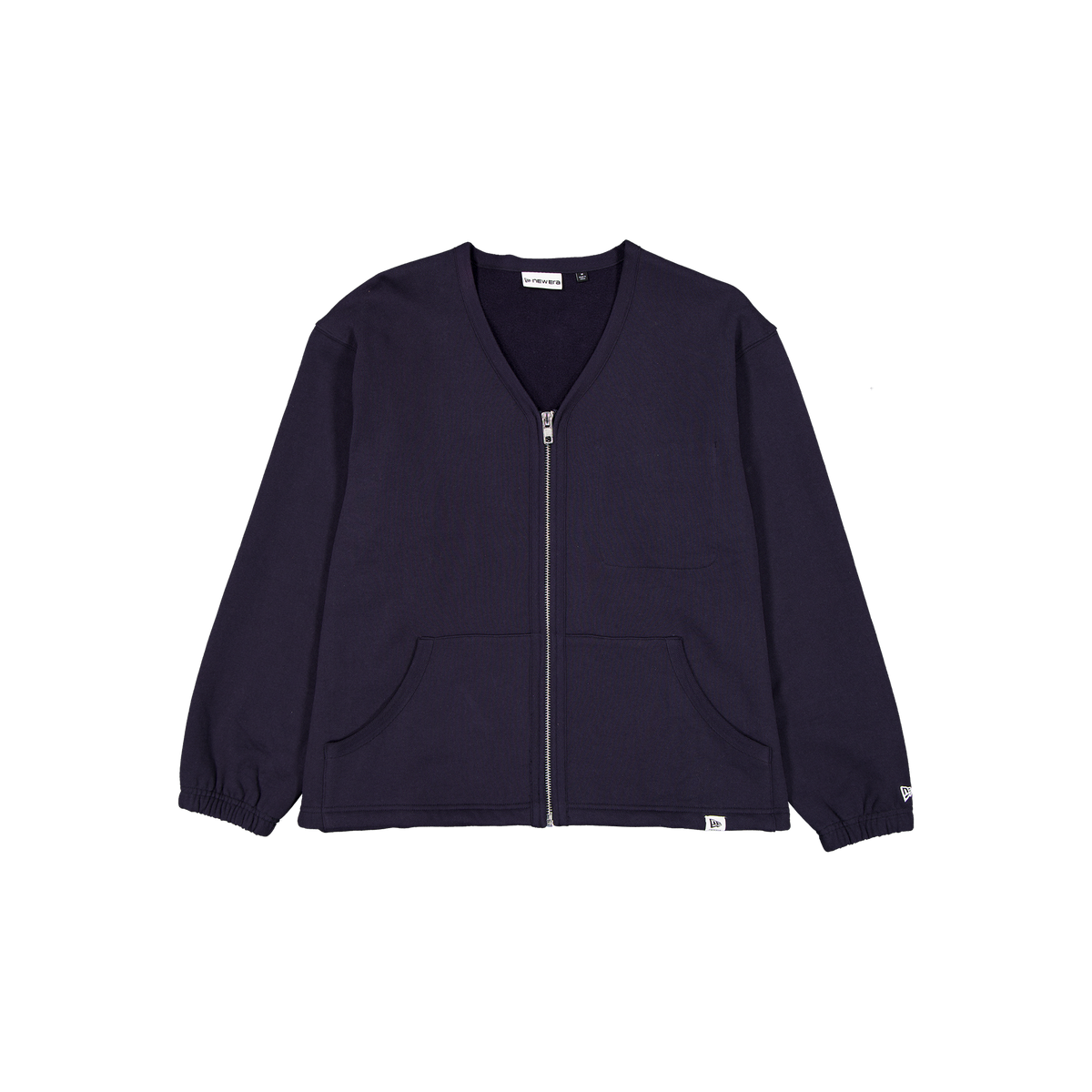 New Era Branded Navy Full-Zip Cardigan