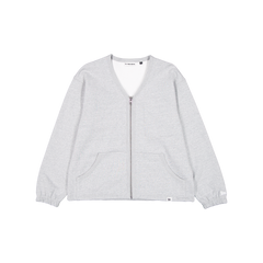 New Era Branded Heather Gray Full-Zip Cardigan