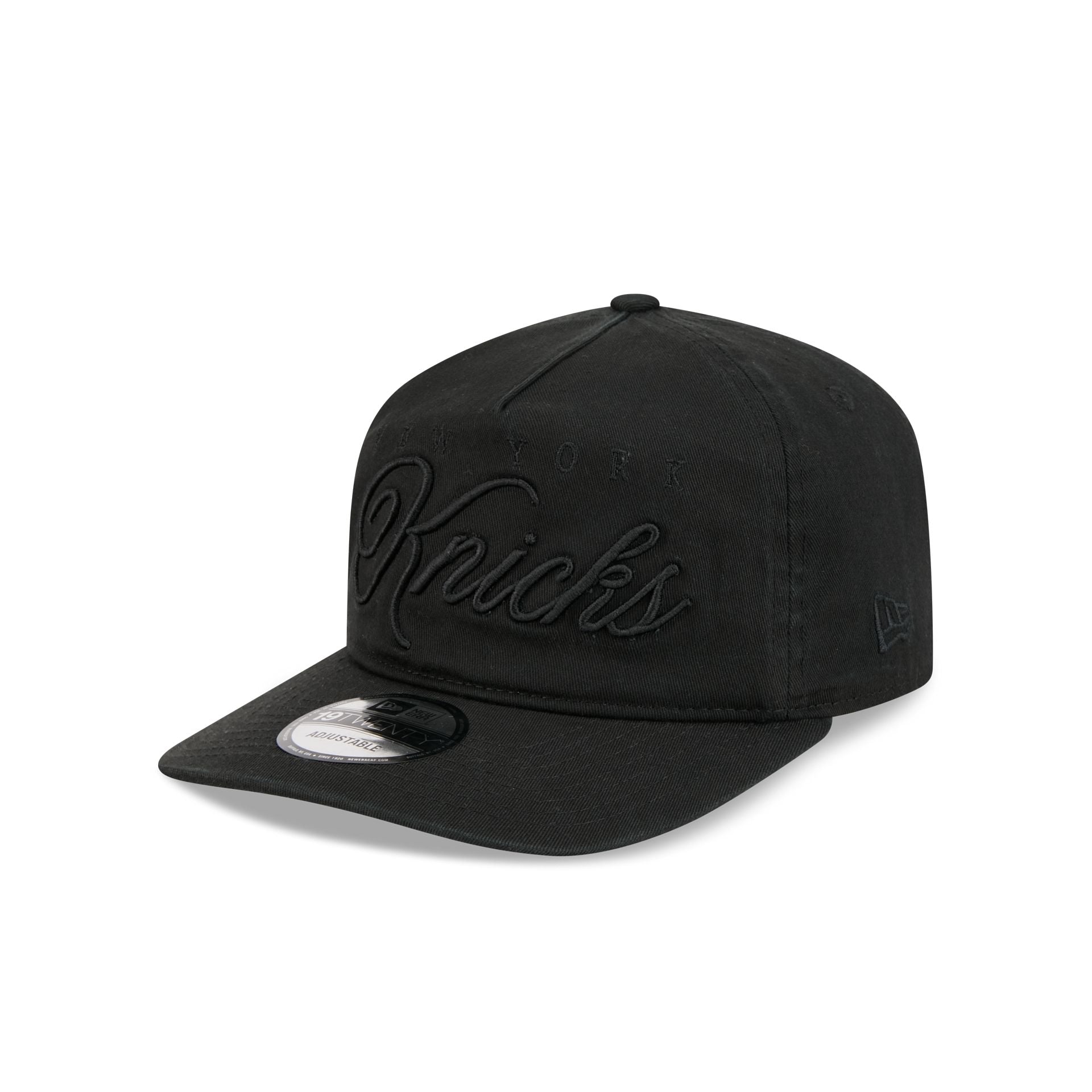 New York Knicks All Black Scripted 19TWENTY Adjustable Hat
