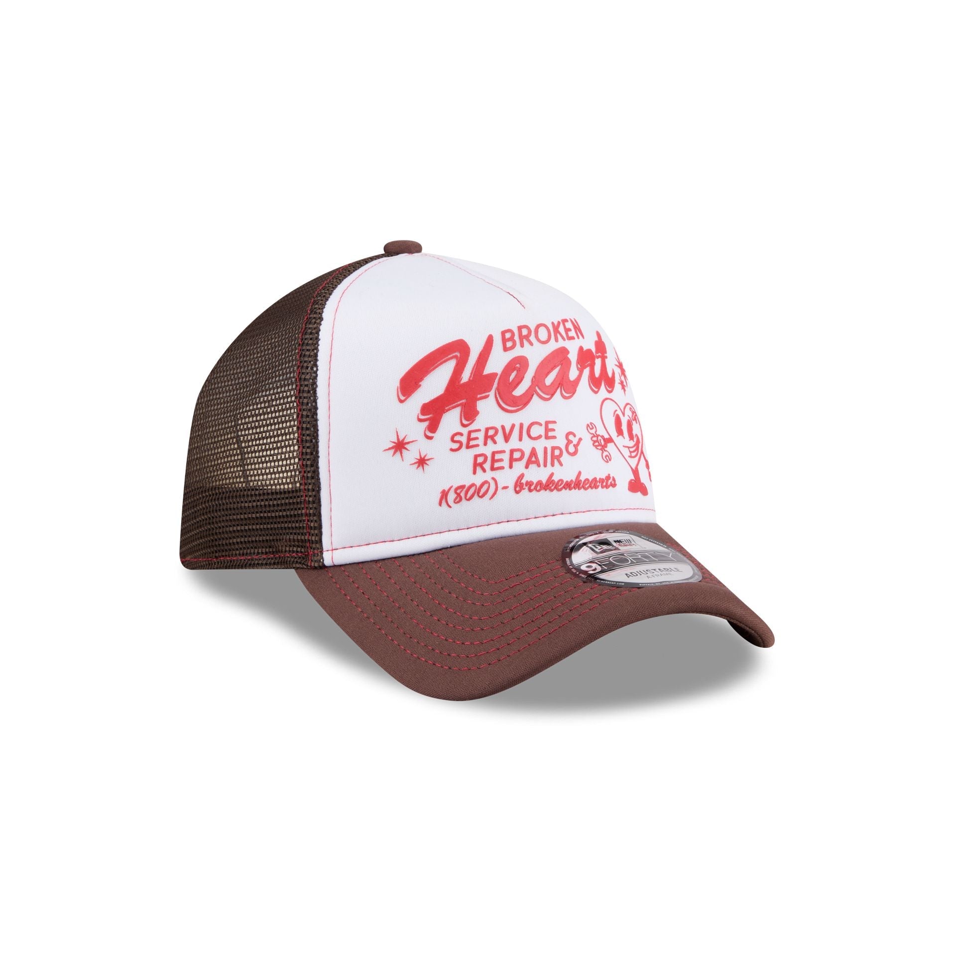 New Era Cap Broken Heart Service & Repair 9FORTY A-Frame Trucker Hat
