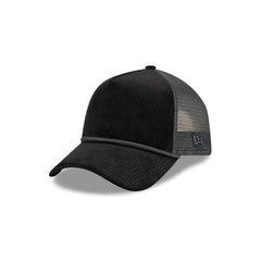 New Era Cap Corduroy Black 9FORTY A-Frame Trucker Hat