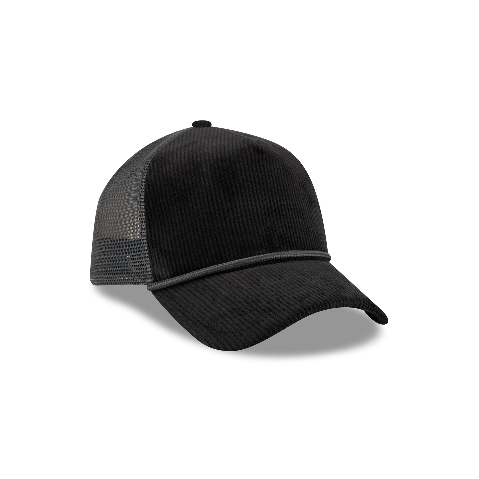 New Era Cap Corduroy Black 9FORTY A-Frame Trucker Hat