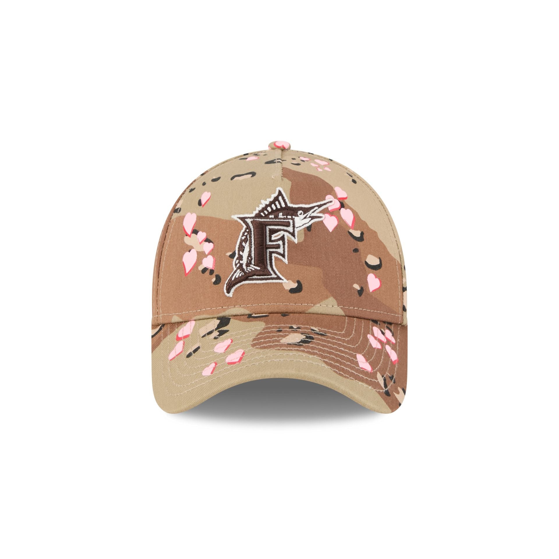 Miami Marlins Camo Hearts 9FORTY A-Frame Snapback Hat