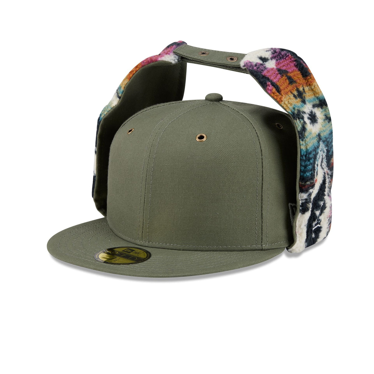 New Era Cap Canvas Olive Dog Ear 59FIFTY Fitted Hat