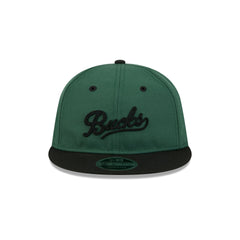 Milwaukee Bucks Chainstitch Script Retro Crown 9FIFTY Snapback Hat