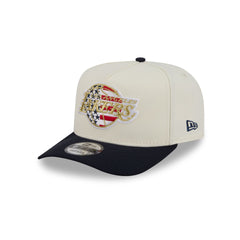Los Angeles Lakers Chrome White Stars and Stripes 9FIFTY A-Frame Snapback Hat