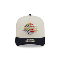 Los Angeles Lakers Chrome White Stars and Stripes 9FIFTY A-Frame Snapback Hat