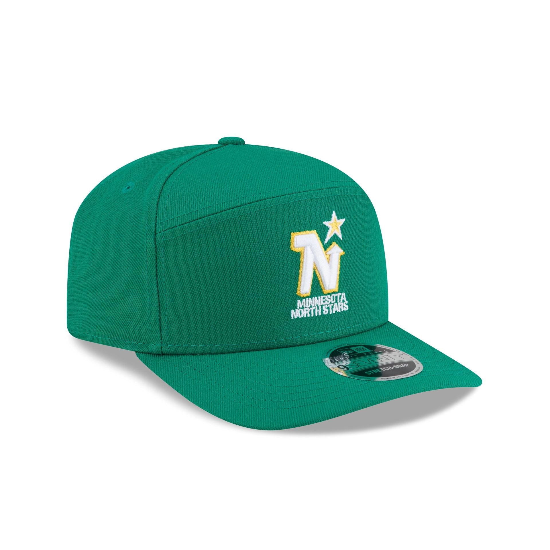 Minnesota North Stars Poly Split Panel 9SEVENTY Stretch-Snap Hat