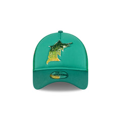 Miami Marlins Gradient Logo 9FORTY A-Frame Trucker Hat
