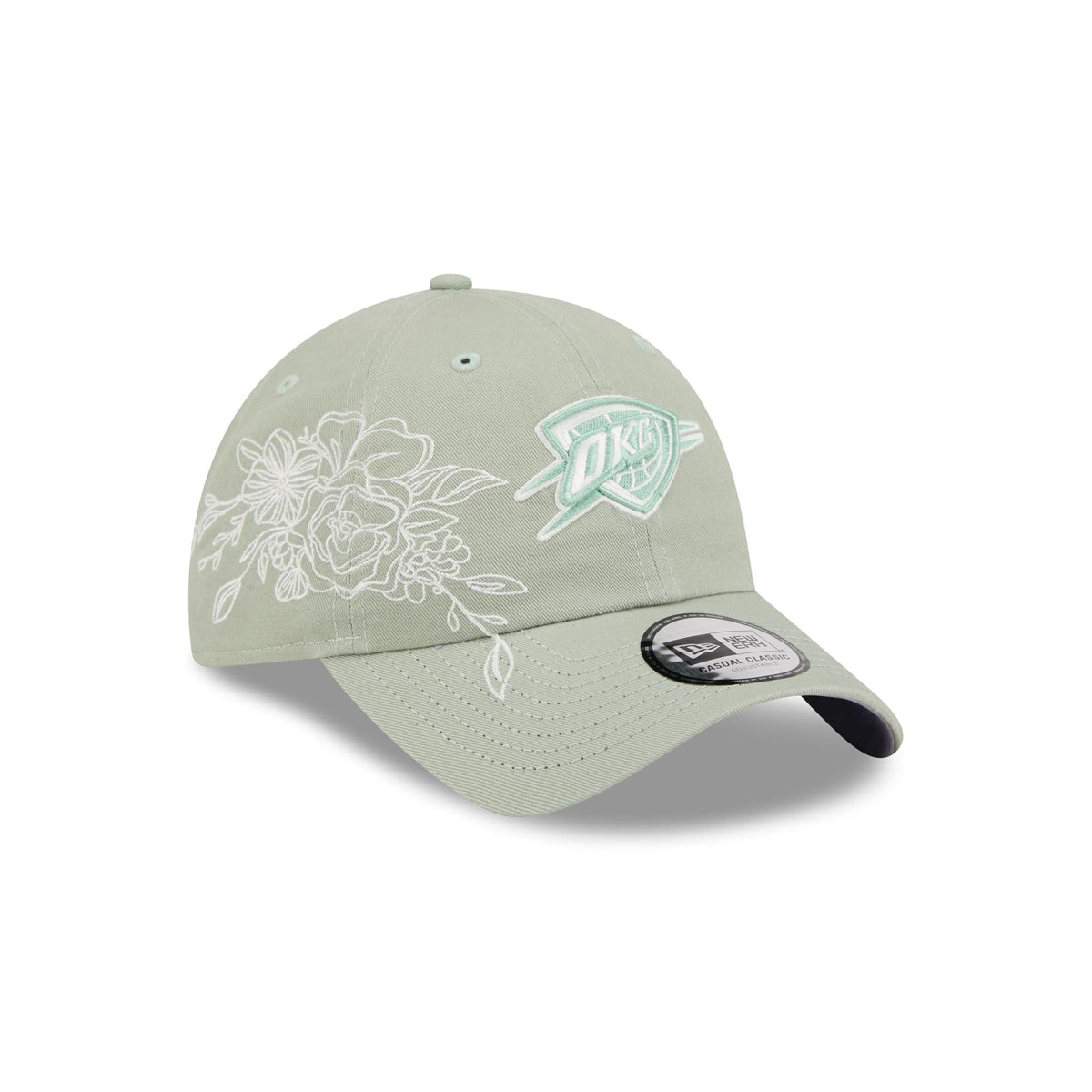 Oklahoma City Thunder Stitched Flowers Casual Classic Adjustable Hat