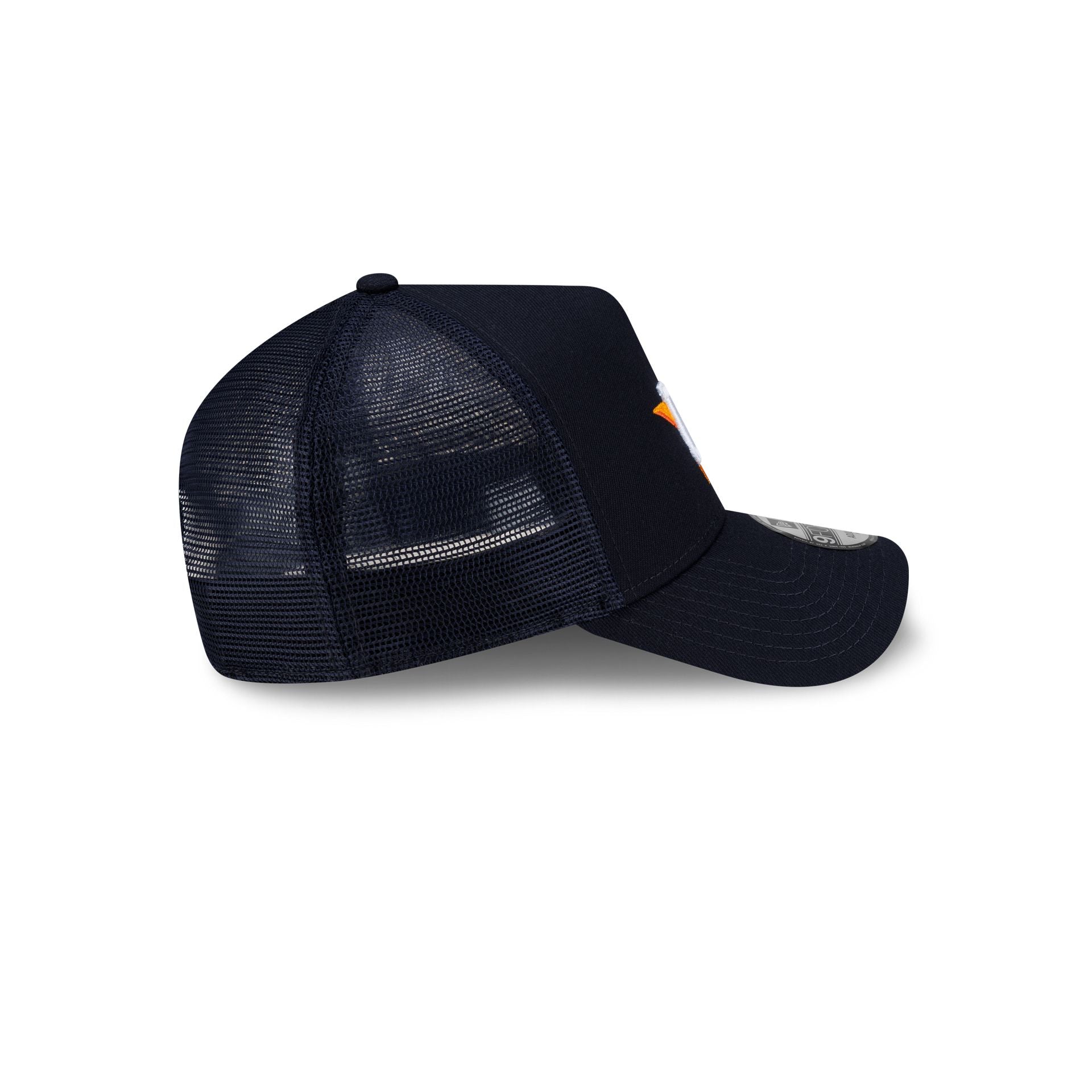 Houston Astros Side Script 9FORTY A-Frame Trucker Hat