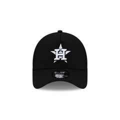 Houston Astros Side Script Black 9FORTY A-Frame Trucker Hat