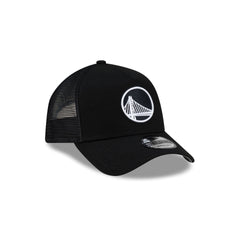 Golden State Warriors Side Script Black 9FORTY A-Frame Trucker Hat