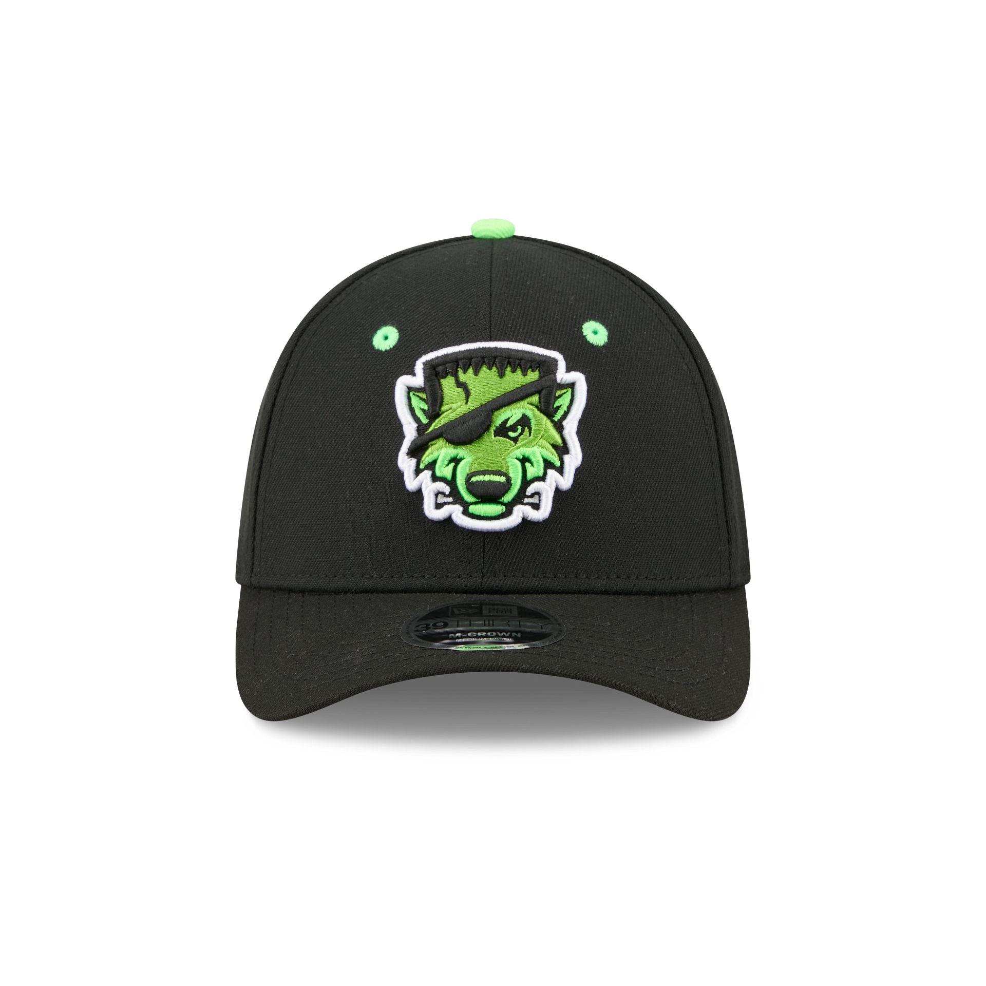 Erie SeaWolves Theme Night Black Neon 39THIRTY M-Crown Stretch Fit Hat