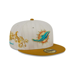 Miami Dolphins Chrome Herringbone 59FIFTY Fitted Hat