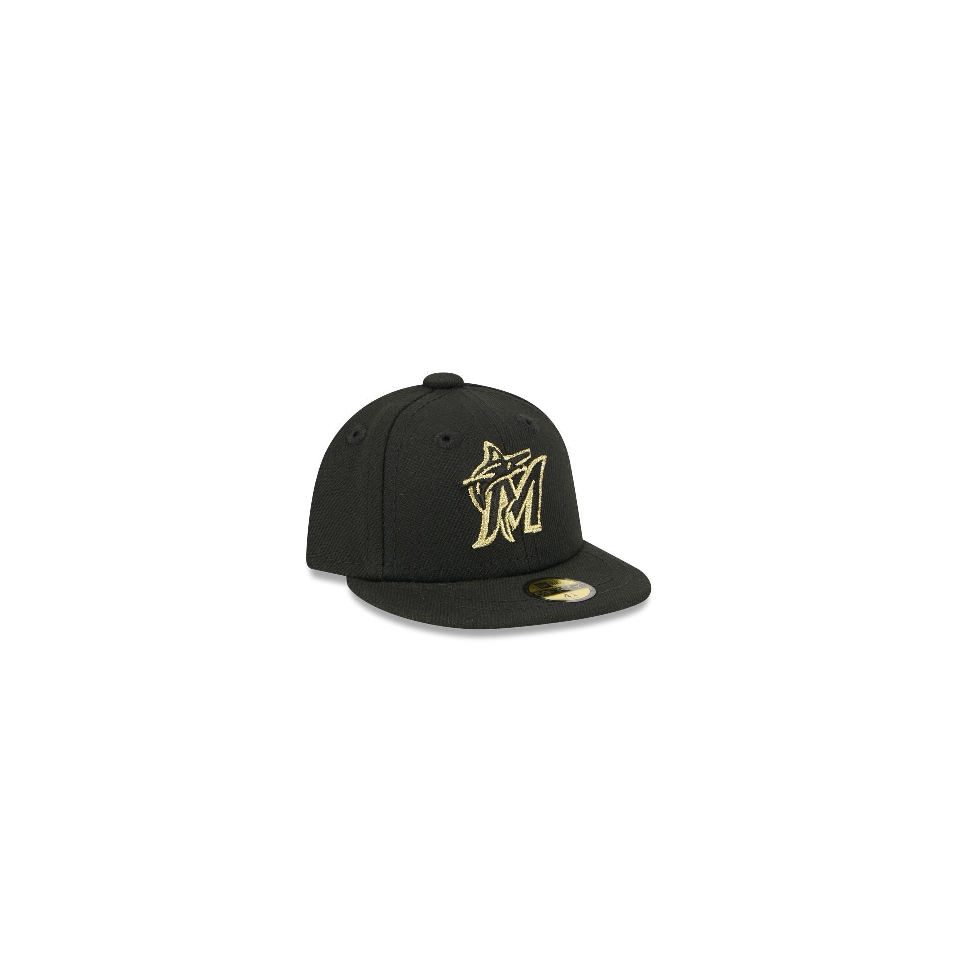 Miami Marlins Gold Logo Mini 59FIFTY Fitted Hat