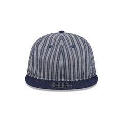 New Era Cap Gold Tier Linen Pinstripe Retro Crown 9FIFTY Adjustable Hat