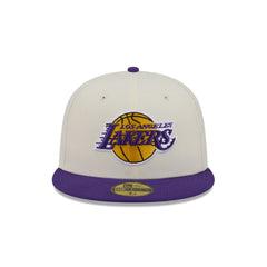 Los Angeles Lakers Chrome White Basic 59FIFTY Fitted Hat