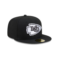 Kansas City Chiefs Black and White Basic 59FIFTY Fitted Hat