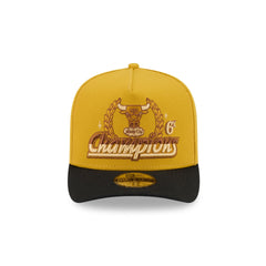 Just Caps Hardwood Classics Trophy Yellow Chicago Bulls 59FIFTY A-Frame Fitted Hat