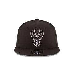 Milwaukee Bucks Basic Black & White 9FIFTY Snapback Hat